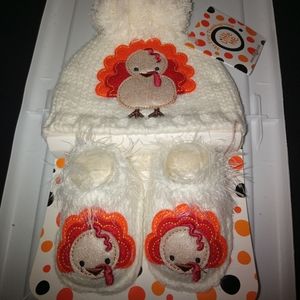 0-6M Thanksgiving Hat & Booties Set